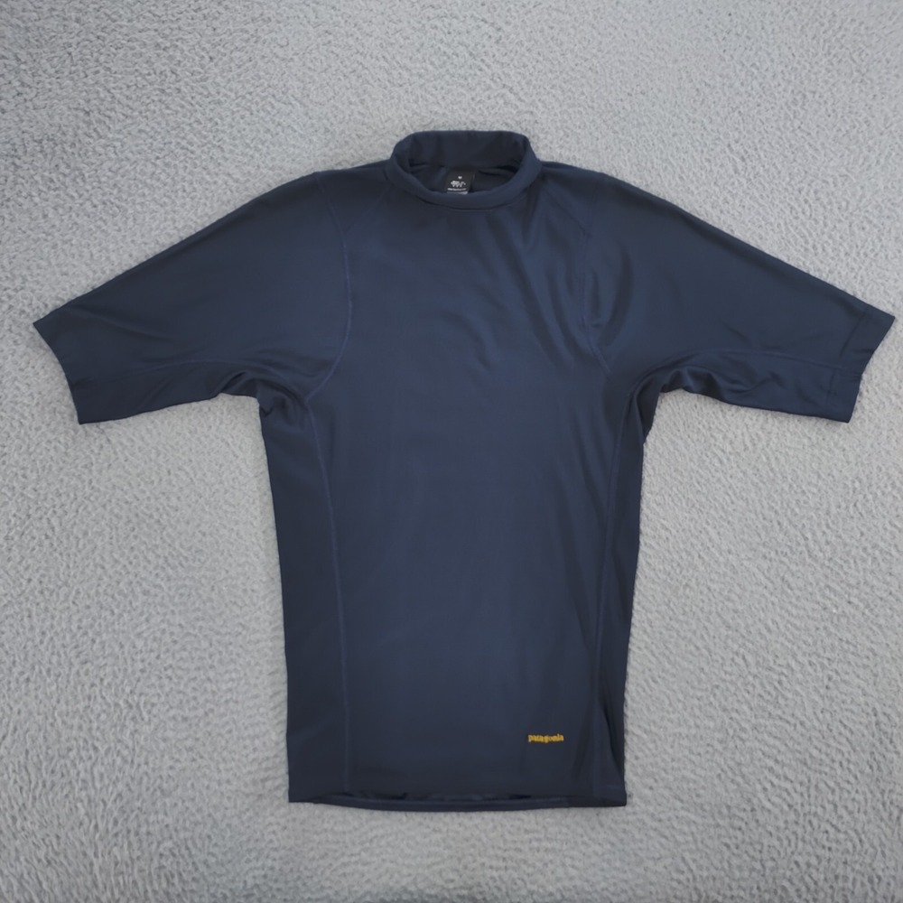 Vintage Patagonia Boys Medium Pullover Navy Blue Made In USA Base Layer 1999